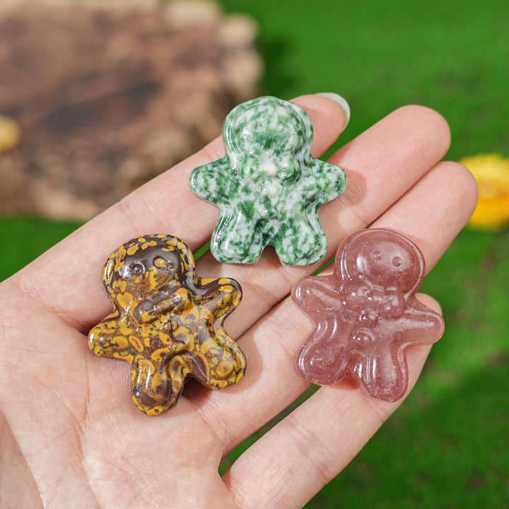 Natural Crystal Carving Gingerbread Man
