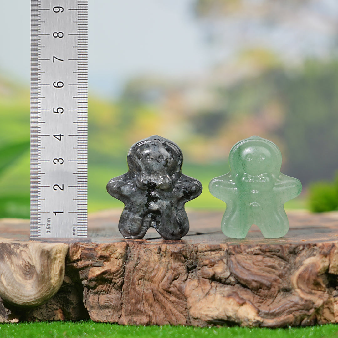 Natural Crystal Carving Gingerbread Man