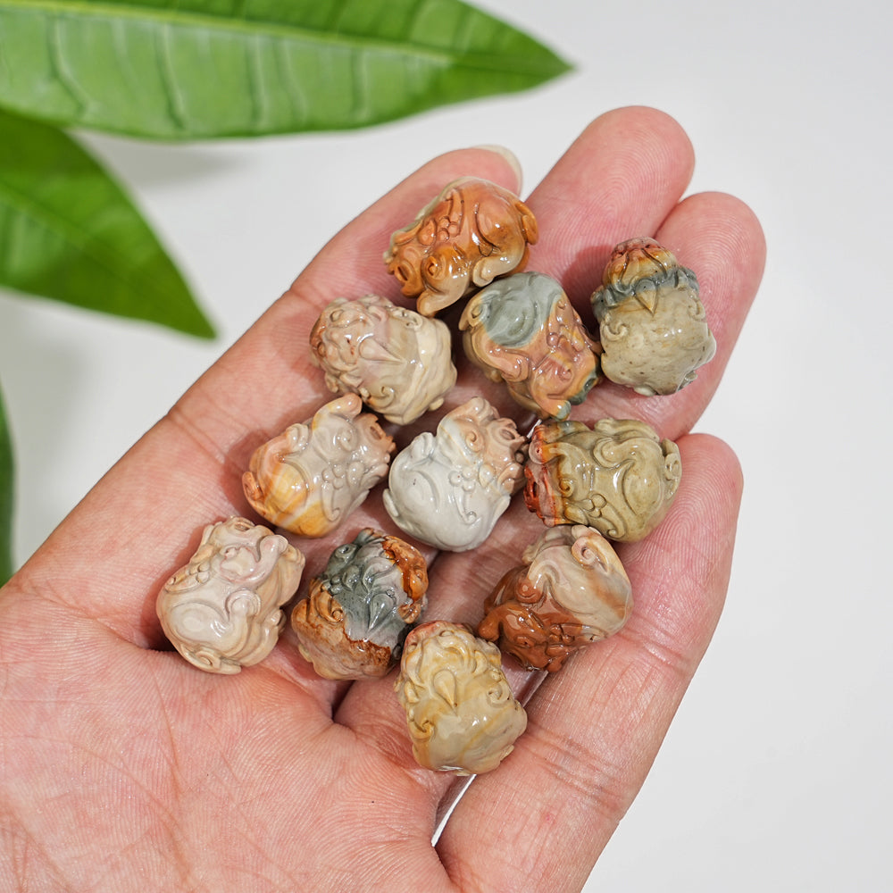 Natural Alashan Agate Crystal Pixiu Carving