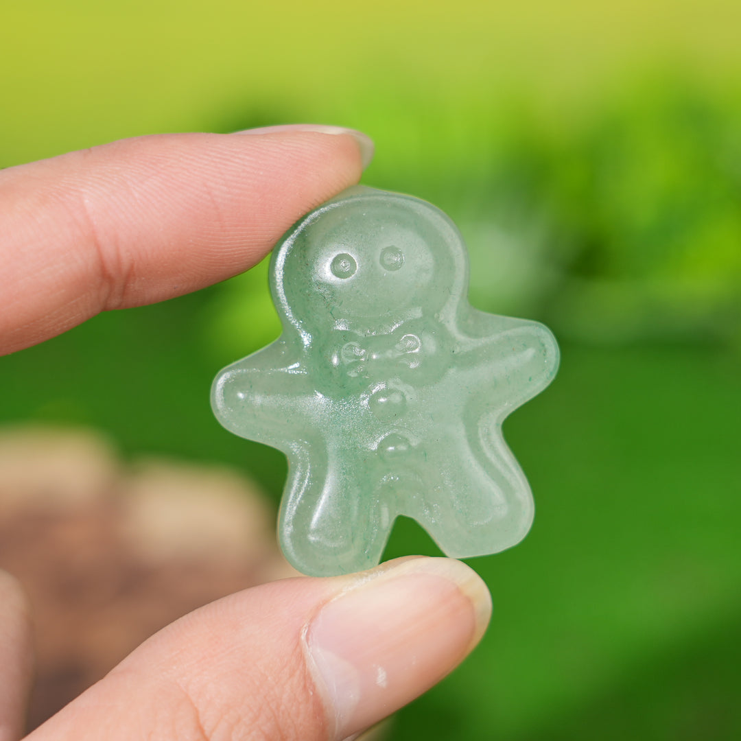 Natural Crystal Carving Gingerbread Man