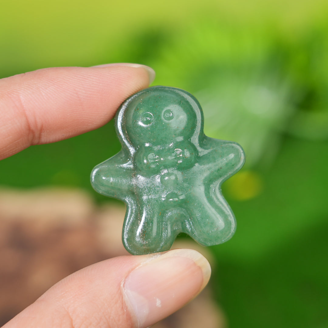 Natural Crystal Carving Gingerbread Man