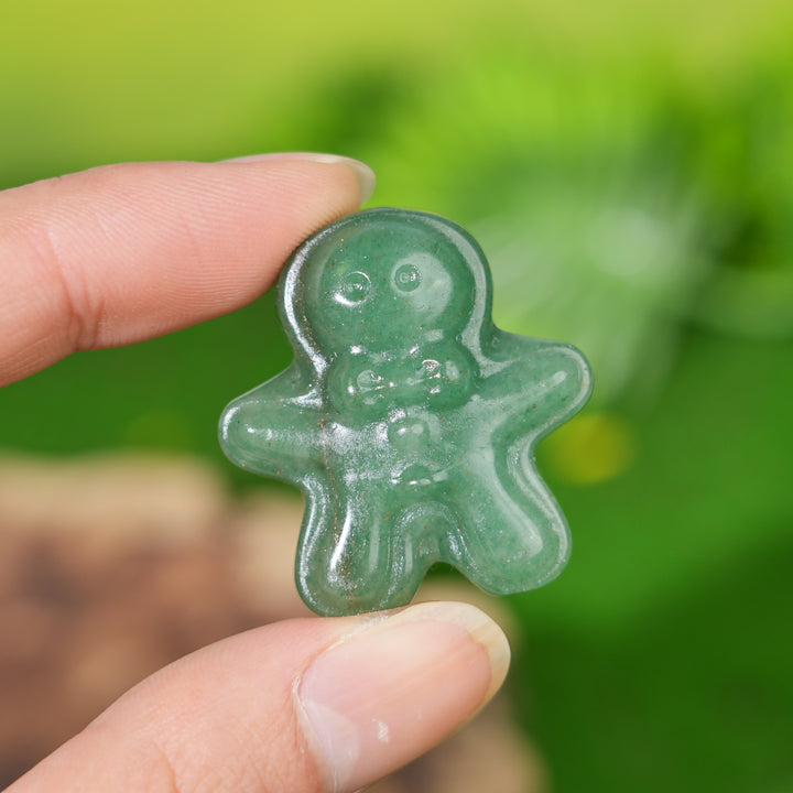 Natural Crystal Carving Gingerbread Man