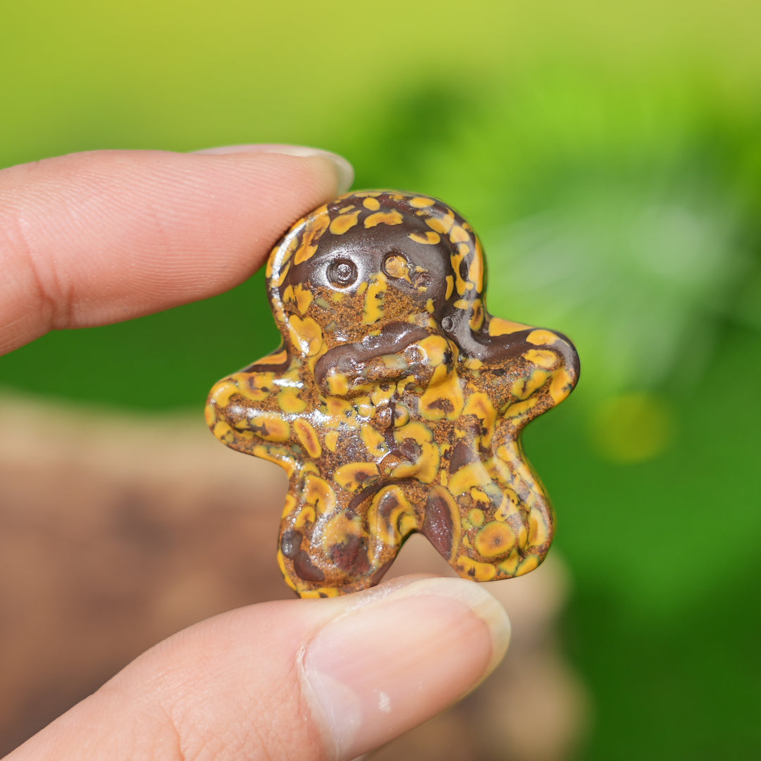 Natural Crystal Carving Gingerbread Man