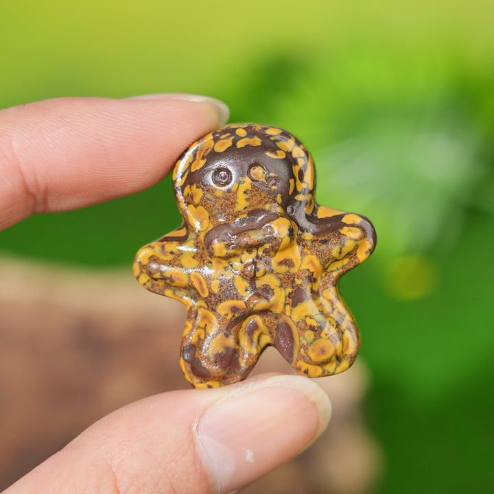 Natural Crystal Carving Gingerbread Man