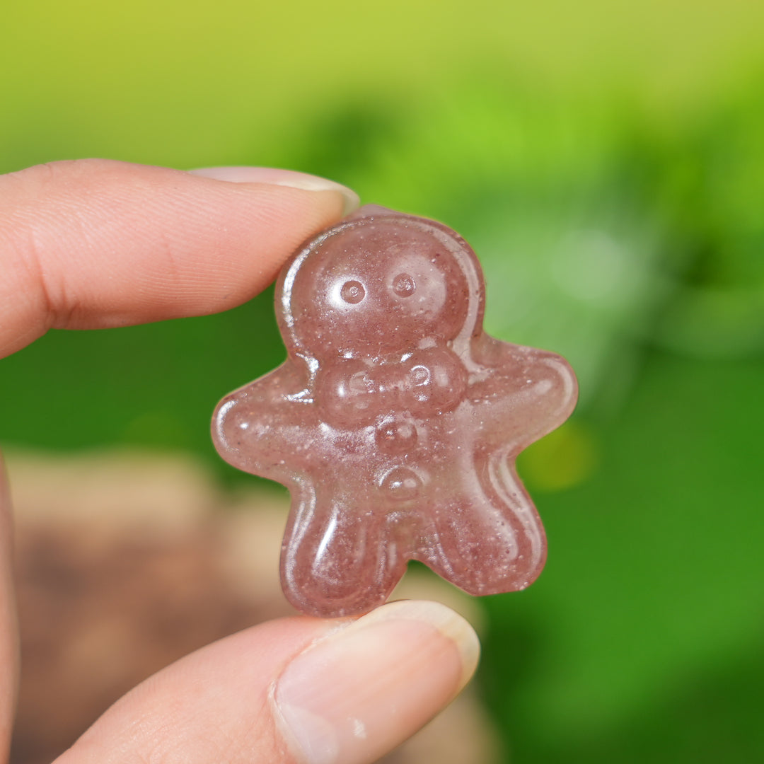 Natural Crystal Carving Gingerbread Man