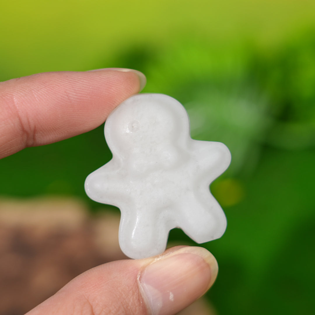 Natural Crystal Carving Gingerbread Man