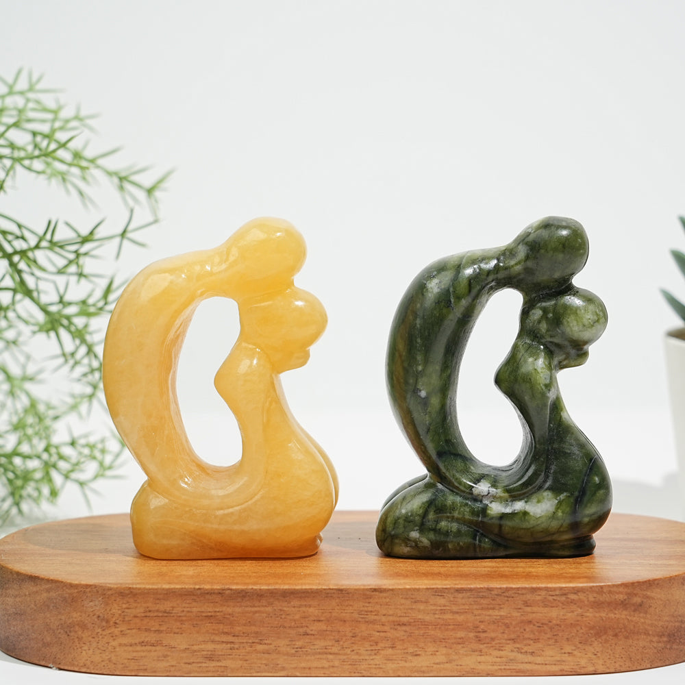 Natural Crystal Tender Hollow Lovers Carving