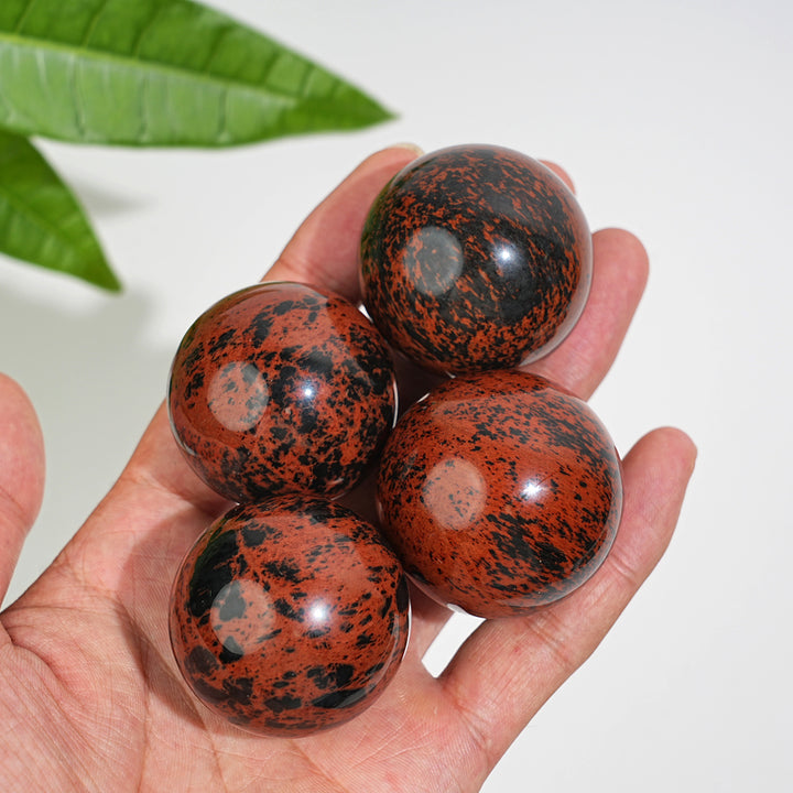 Natural Crystal Round Mahogany Obsidian Sphere