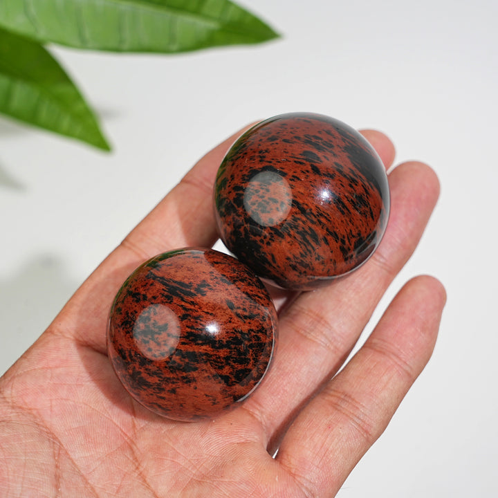 Natural Crystal Round Mahogany Obsidian Sphere