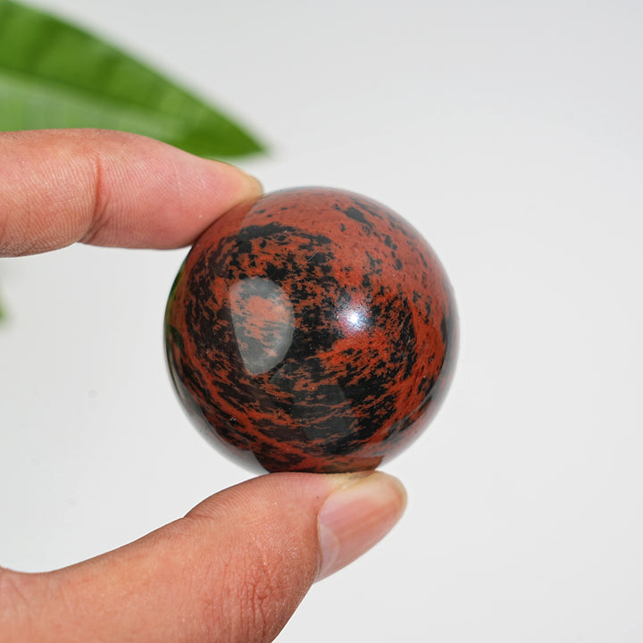 Natural Crystal Round Mahogany Obsidian Sphere