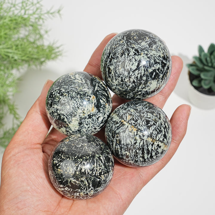 Natural Crystal Green Dendritic Calcite Sphere