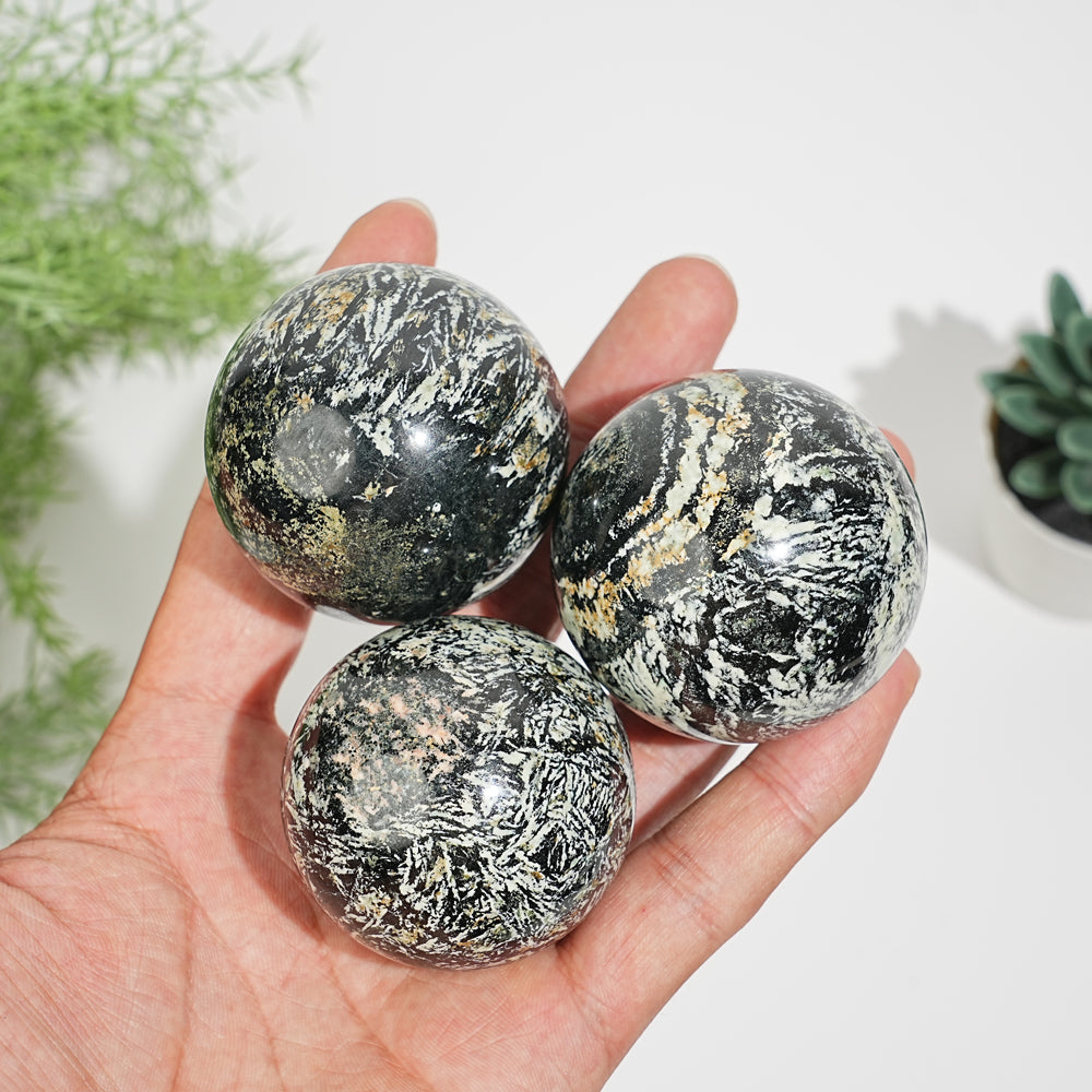 Natural Crystal Green Dendritic Calcite Sphere