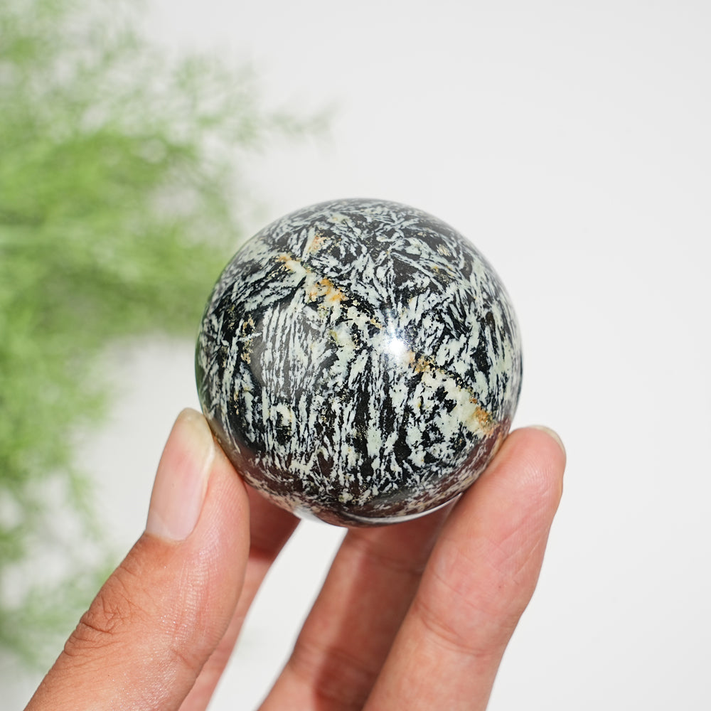 Natural Crystal Green Dendritic Calcite Sphere