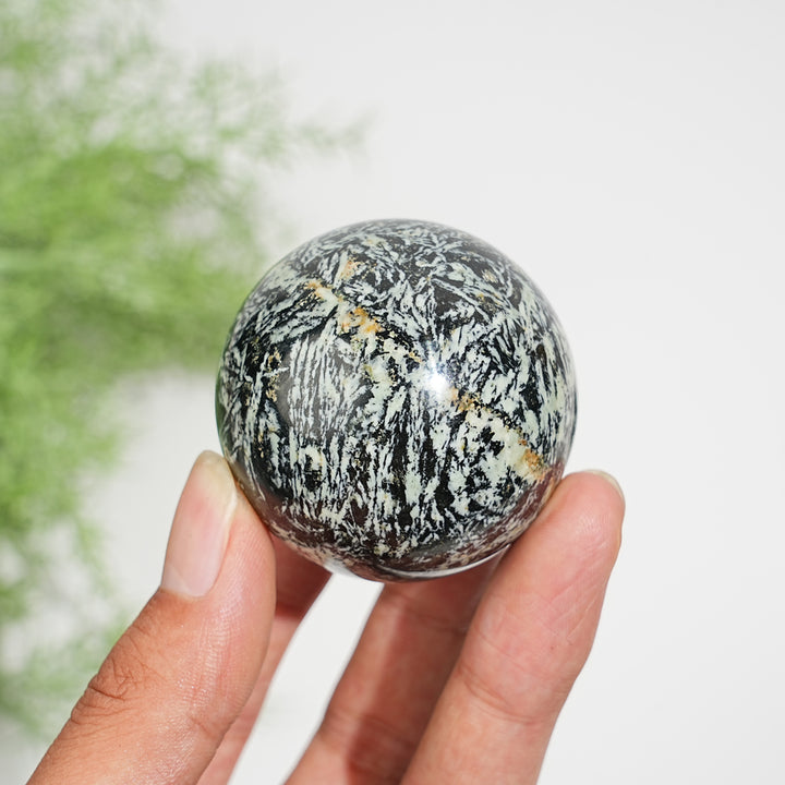 Natural Crystal Green Dendritic Calcite Sphere