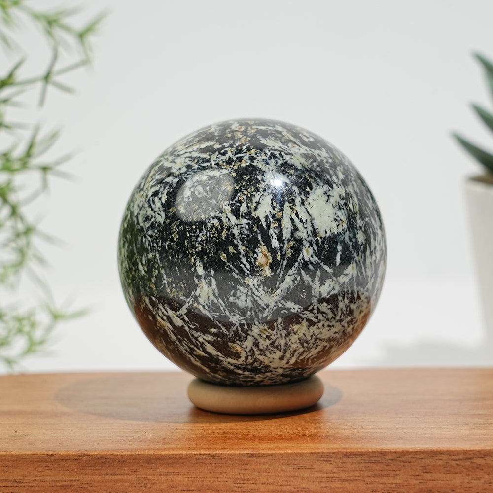 Natural Crystal Green Dendritic Calcite Sphere