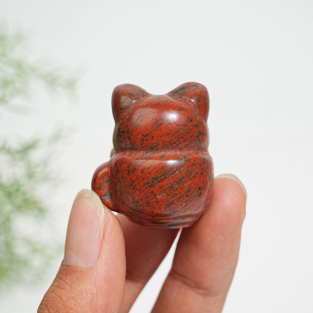 Natural Crystal Teacup Cat Carving