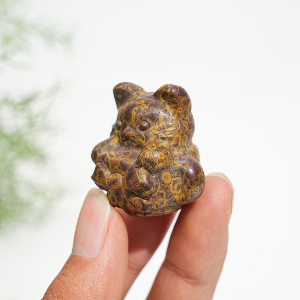 Natural Crystal Teacup Cat Carving