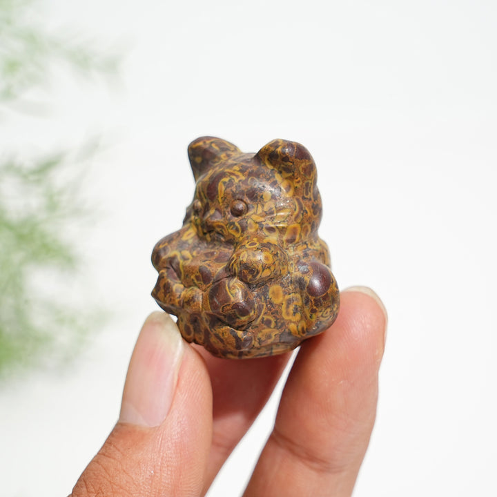 Natural Crystal Teacup Cat Carving