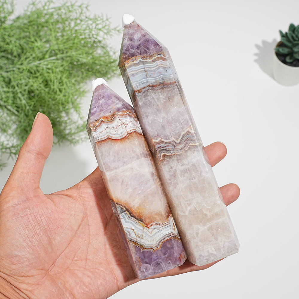 Unique,A Slightly Imperfect Natural Crystal Amethyst Agate Point