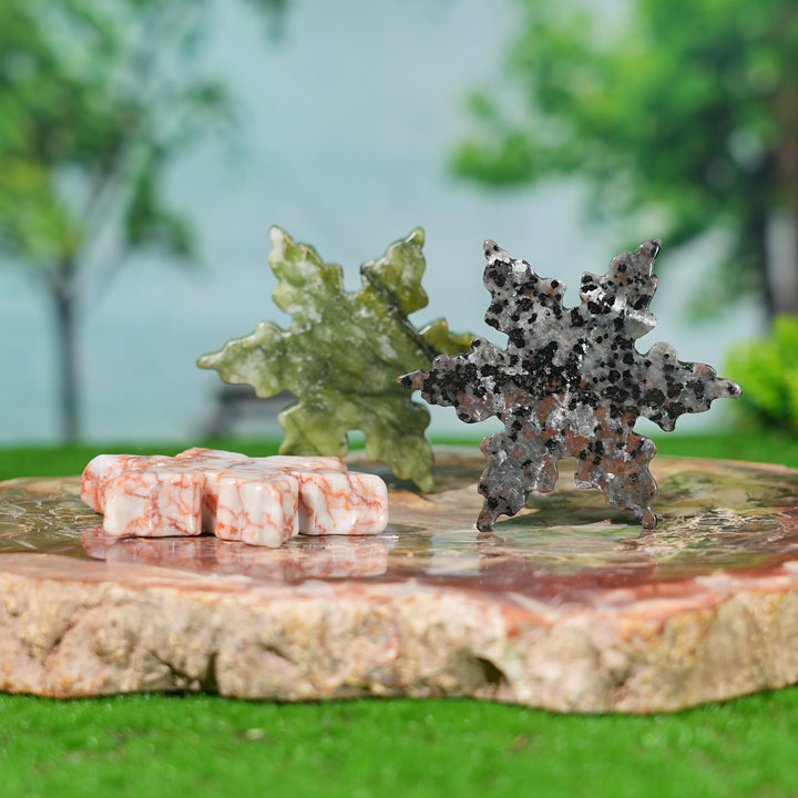 Natural Crystal Carving Snowflake