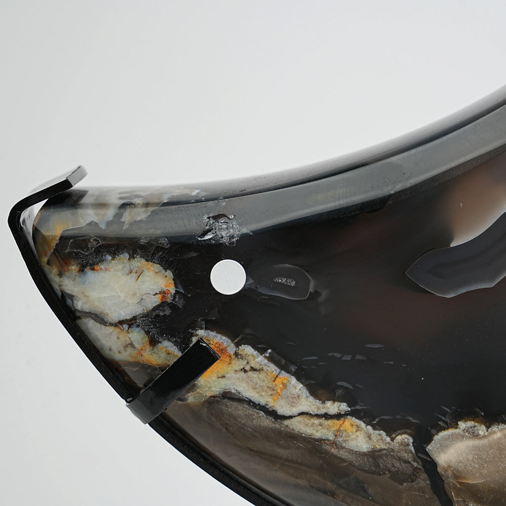 Unique,A Slightly Imperfect Natural Crystal Volcanic Agate Moon