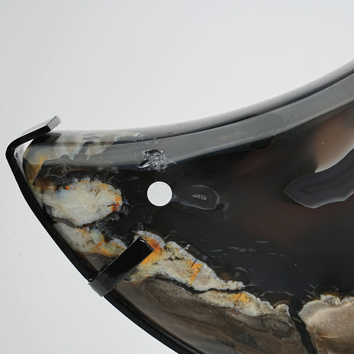 Unique,A Slightly Imperfect Natural Crystal Volcanic Agate Moon