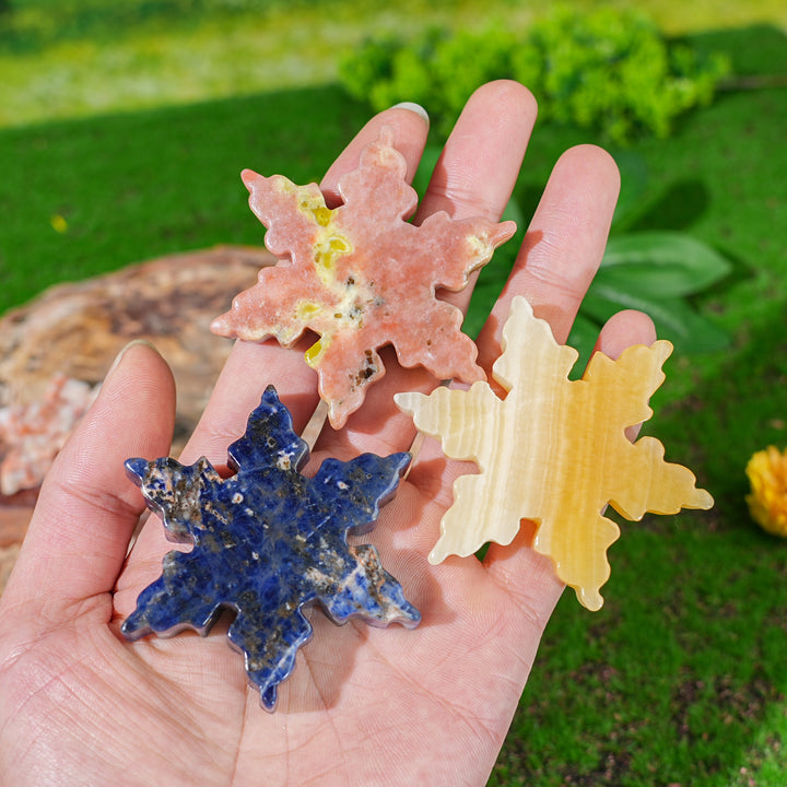 Natural Crystal Carving Snowflake