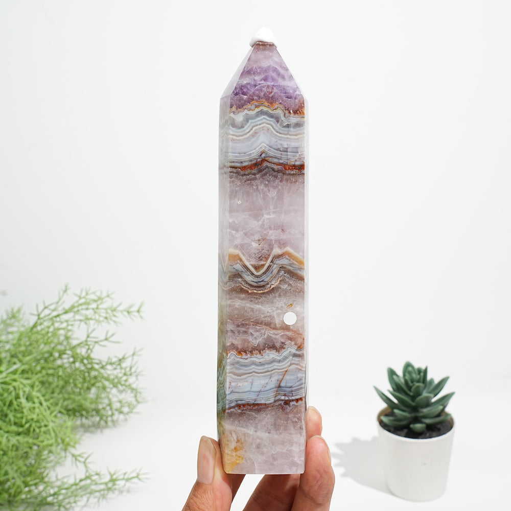 Unique,A Slightly Imperfect Natural Crystal Amethyst Agate Point