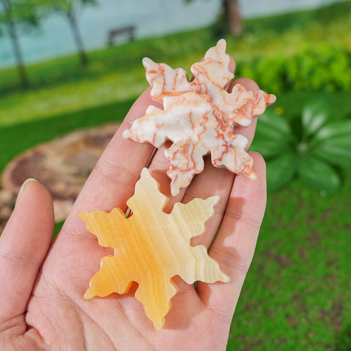 Natural Crystal Carving Snowflake