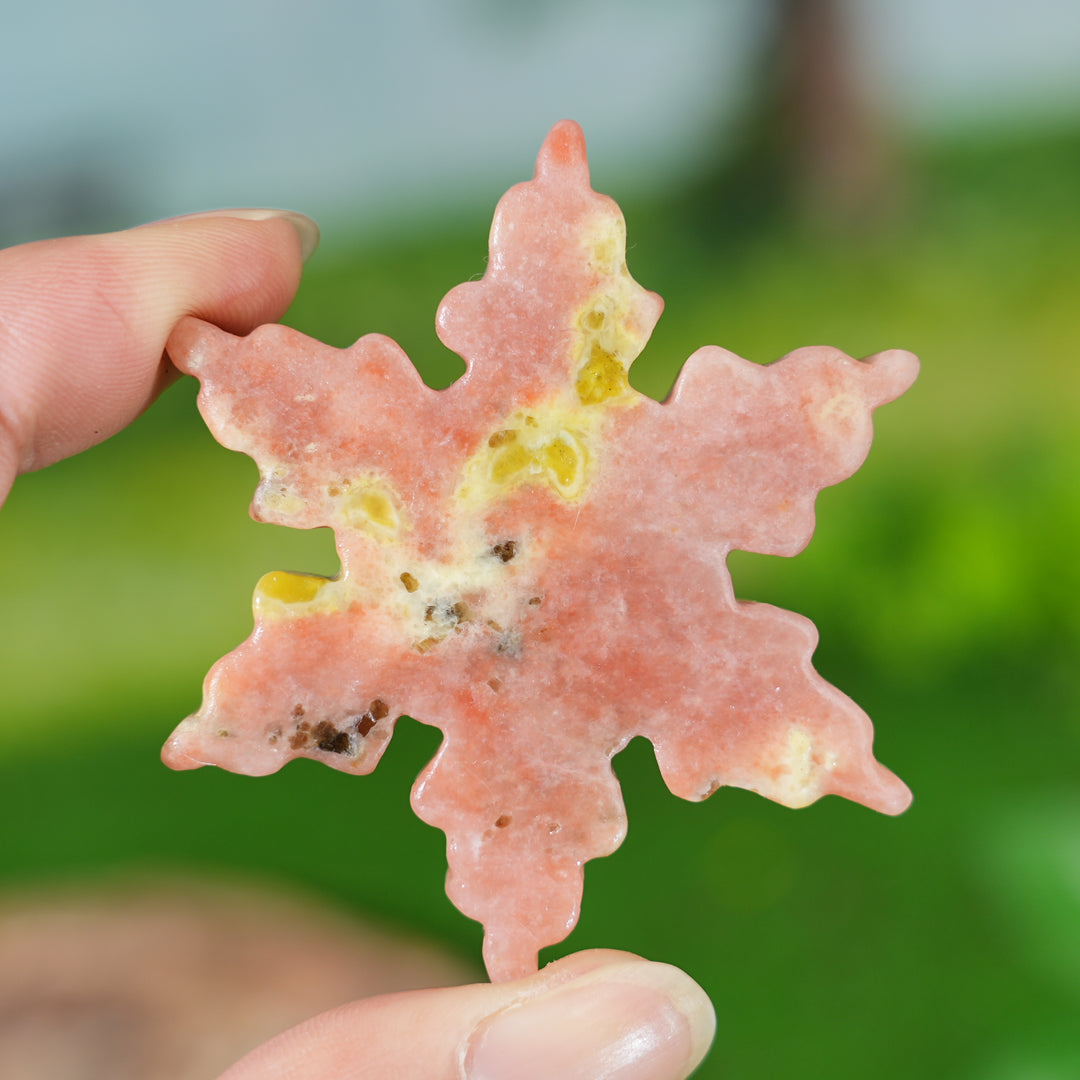 Natural Crystal Carving Snowflake