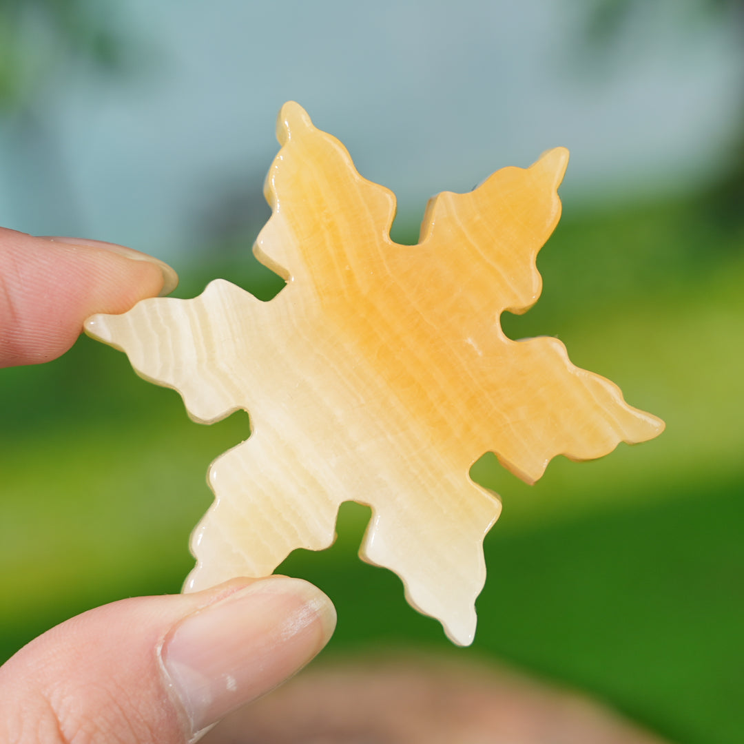 Natural Crystal Carving Snowflake