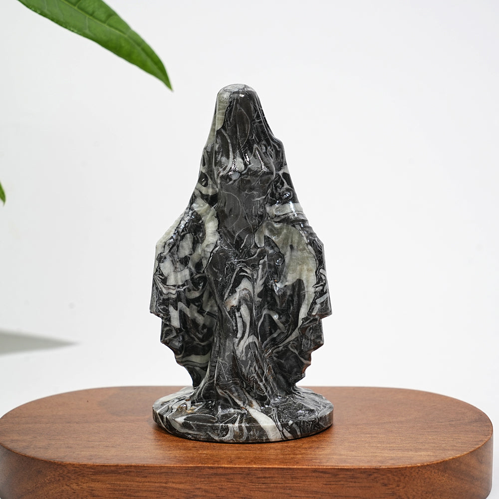 Natural Crystal Mysterious Veiled Spirit Woman Carving