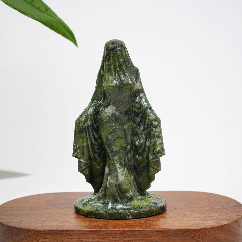 Natural Crystal Mysterious Veiled Spirit Woman Carving
