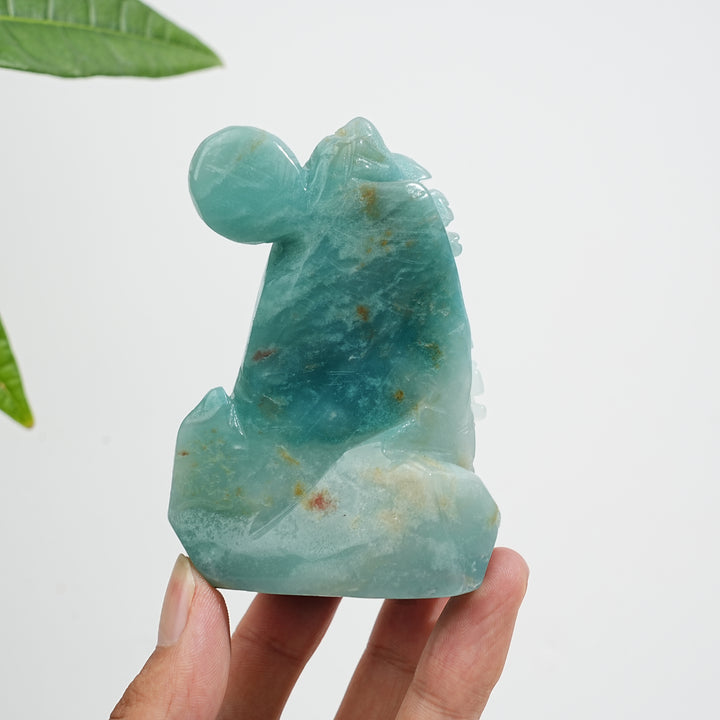 Unique,Natural Crystal Carving Blue Quartzite Mountain Landscape Scene