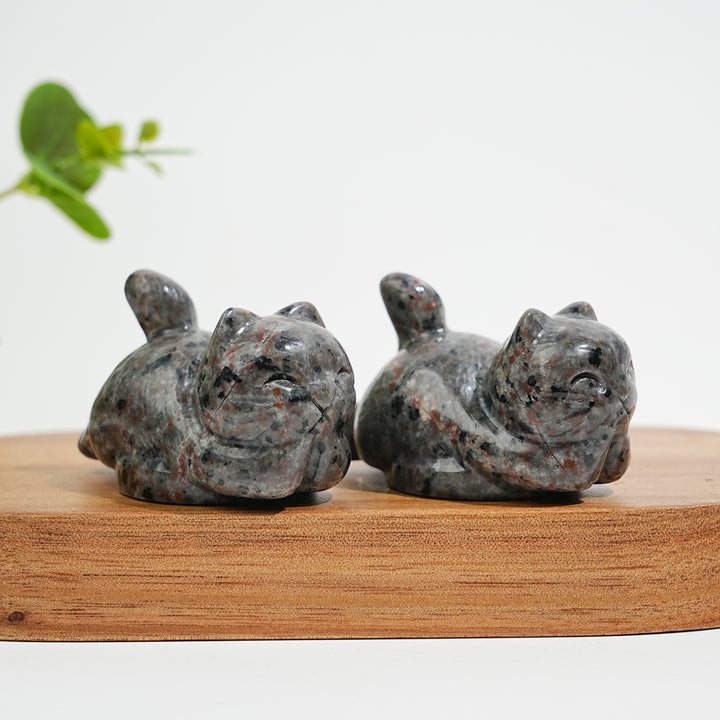 Natural Crystal Carving Chubby Coin Cat