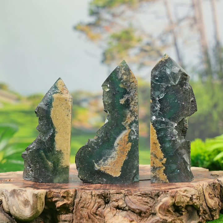 Natural Fluorite with Marcasite and Dolomite Raw Point