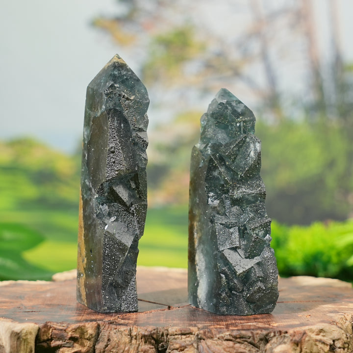 Natural Fluorite with Marcasite and Dolomite Raw Point