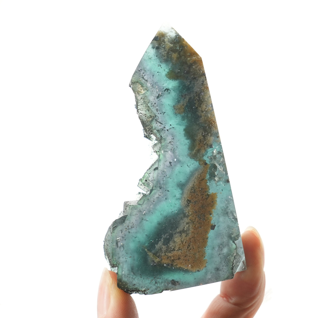 Natural Fluorite with Marcasite and Dolomite Raw Point