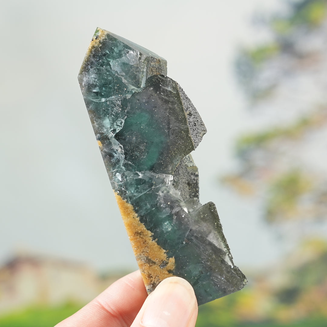 Natural Fluorite with Marcasite and Dolomite Raw Point