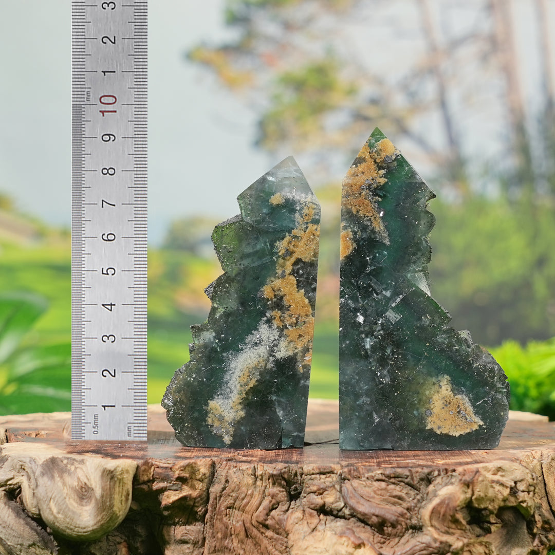 Natural Fluorite with Marcasite and Dolomite Raw Point