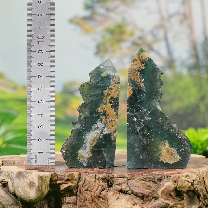 Natural Fluorite with Marcasite and Dolomite Raw Point