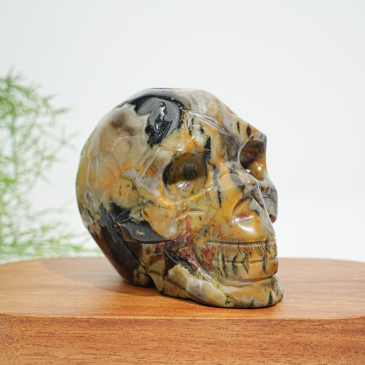 Unique,A Slightly Imperfect Natural Crystal Volcanic Agate Skull Carving