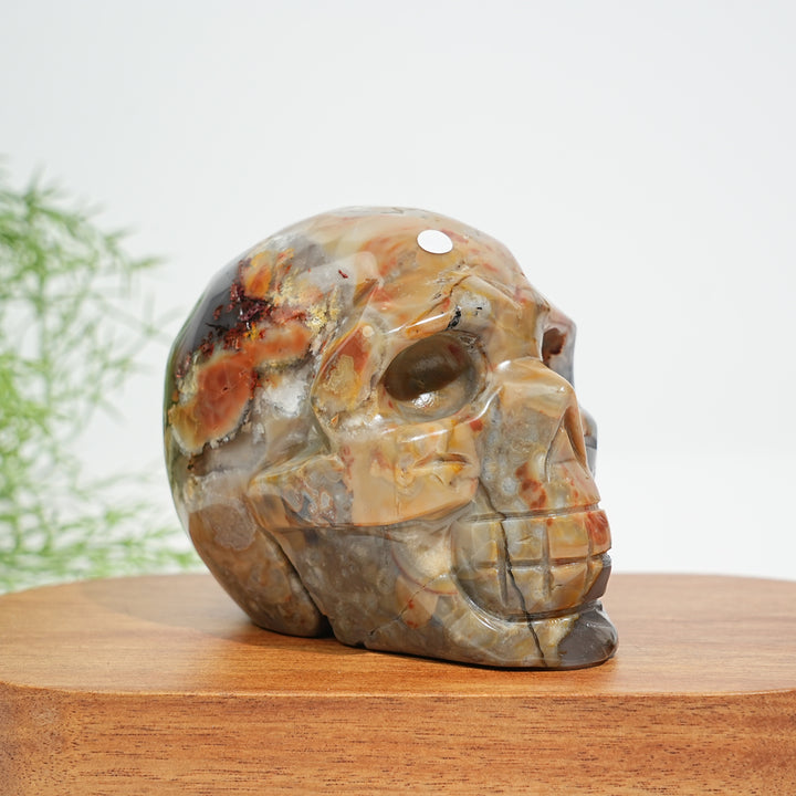 Unique,A Slightly Imperfect Natural Crystal Volcanic Agate Skull Carving