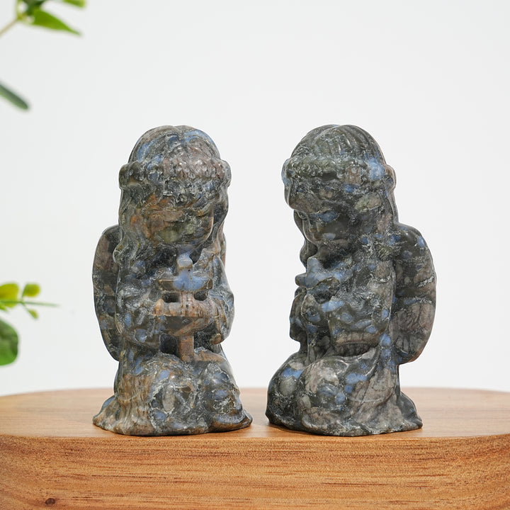 Natural Crystal Praying Angel Carving