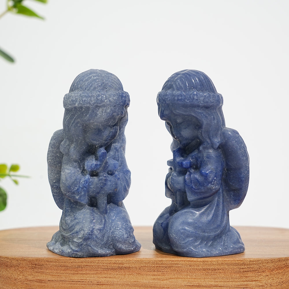 Natural Crystal Praying Angel Carving