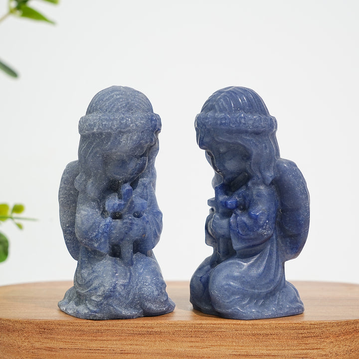 Natural Crystal Praying Angel Carving