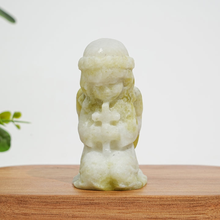 Natural Crystal Praying Angel Carving