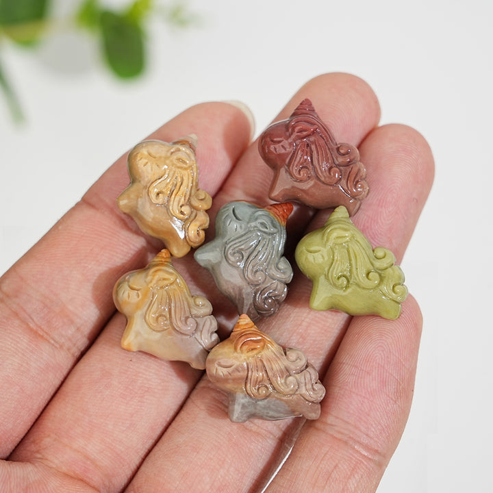 Natural Alashan Agate Unicorn Carving
