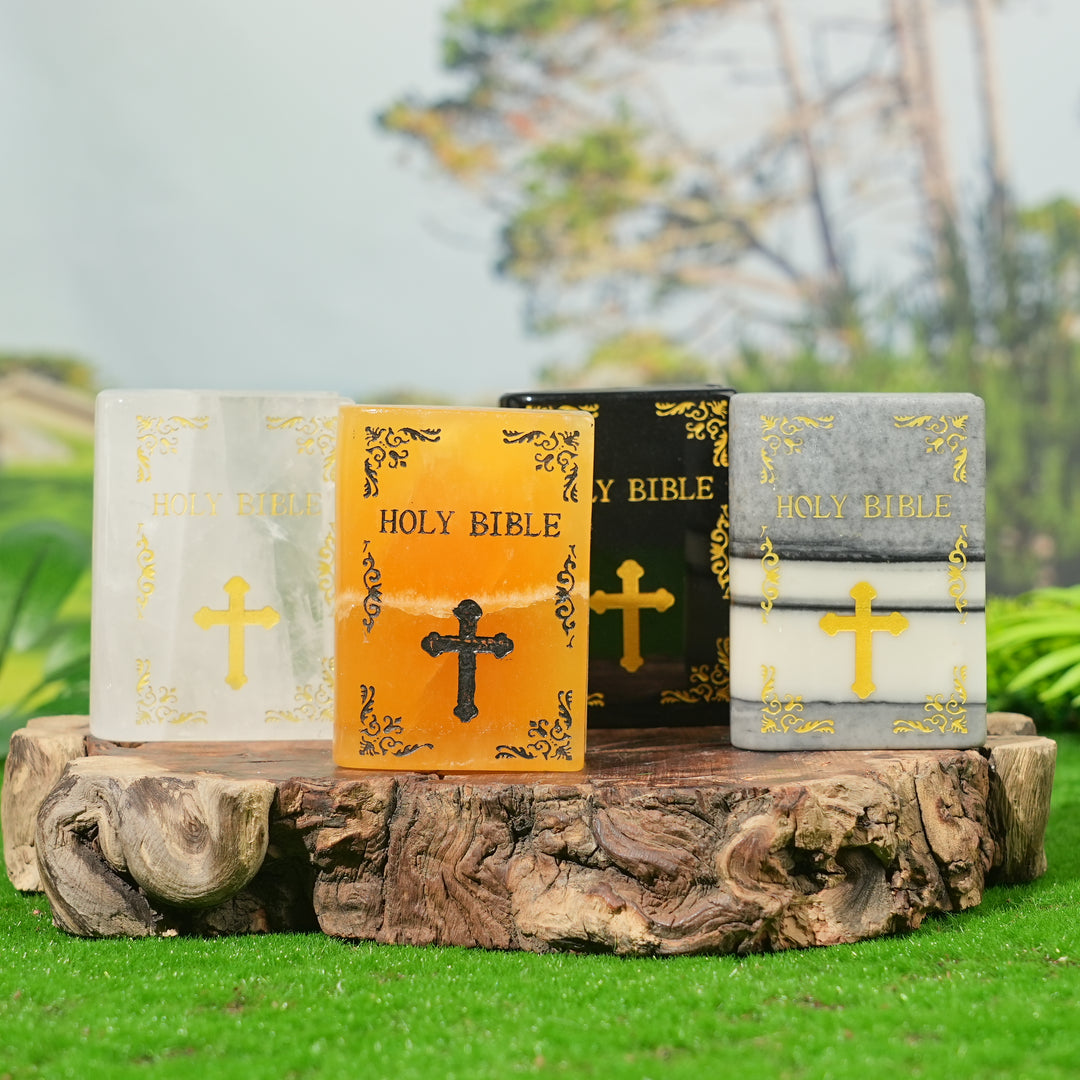 Natural Crystal Carved Bible