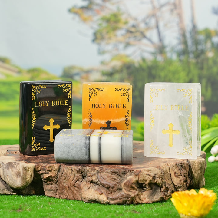 Natural Crystal Carved Bible